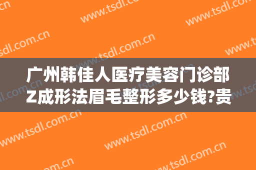 广州韩佳人医疗美容门诊部Z成形法眉毛整形多少钱?贵不贵?(韩式美容整形门诊)