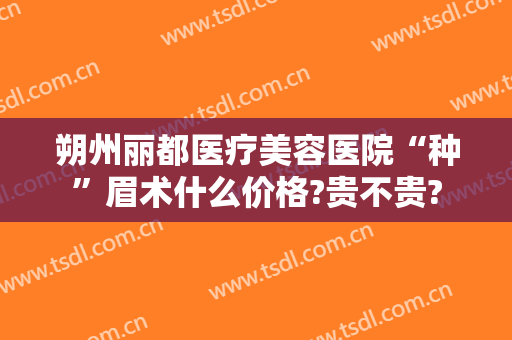 朔州丽都医疗美容医院“种”眉术什么价格?贵不贵?