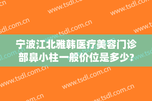 宁波江北雅韩医疗美容门诊部鼻小柱一般价位是多少?靠谱吗?(宁波雅韩整形医院口碑好吗)