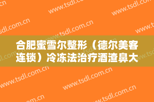 合肥蜜雪尔整形（德尔美客连锁）冷冻法治疗酒渣鼻大楷需要多少费用?效果怎么样?