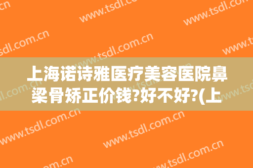 上海诺诗雅医疗美容医院鼻梁骨矫正价钱?好不好?(上海诺诗雅医疗美容医院技术如何?)