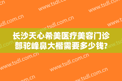 长沙天心希美医疗美容门诊部驼峰鼻大楷需要多少钱?可靠吗?
