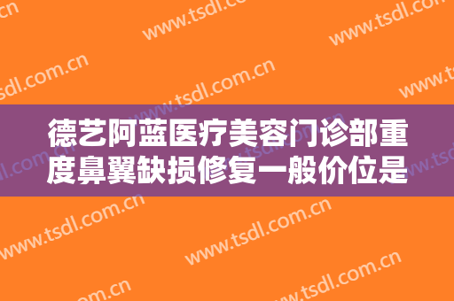 德艺阿蓝医疗美容门诊部重度鼻翼缺损修复一般价位是多少费用?效果怎么样?