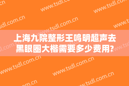 上海九院整形王鸣明超声去黑眼圈大楷需要多少费用?可靠吗?