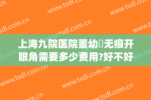 上海九院医院董幼镕无痕开眼角需要多少费用?好不好?(上海九院内眼角修复多少钱)