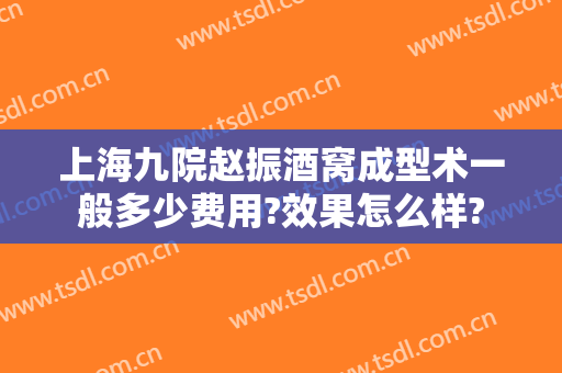上海九院赵振酒窝成型术一般多少费用?效果怎么样?