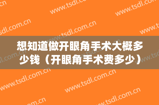 想知道做开眼角手术大概多少钱（开眼角手术费多少）(开眼角手术需要价格)
