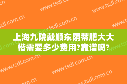 上海九院戴顺东阴蒂肥大大楷需要多少费用?靠谱吗?