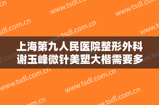 上海第九人民医院整形外科谢玉峰微针美塑大楷需要多少费用?可靠吗?