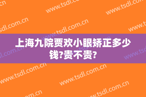 上海九院贾欢小眼矫正多少钱?贵不贵?