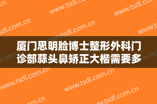 厦门思明脸博士整形外科门诊部蒜头鼻矫正大楷需要多少费用?好不好?