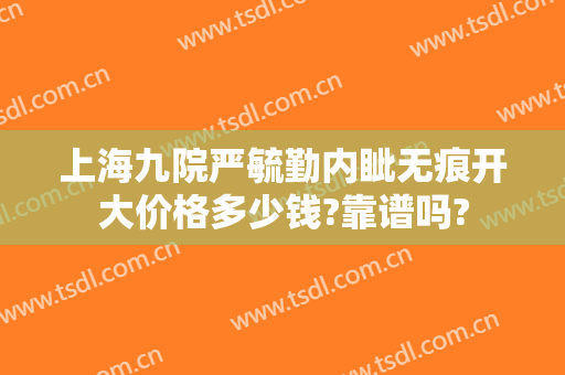 上海九院严毓勤内眦无痕开大价格多少钱?靠谱吗?