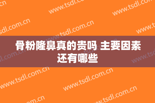 骨粉隆鼻真的贵吗 主要因素还有哪些