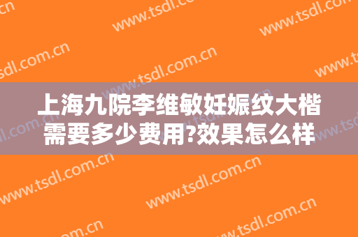 上海九院李维敏妊娠纹大楷需要多少费用?效果怎么样?