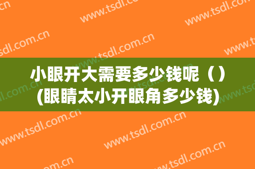 小眼开大需要多少钱呢（）(眼睛太小开眼角多少钱)