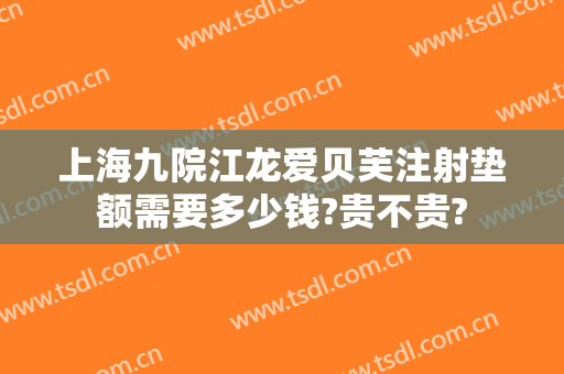 上海九院江龙爱贝芙注射垫额需要多少钱?贵不贵?