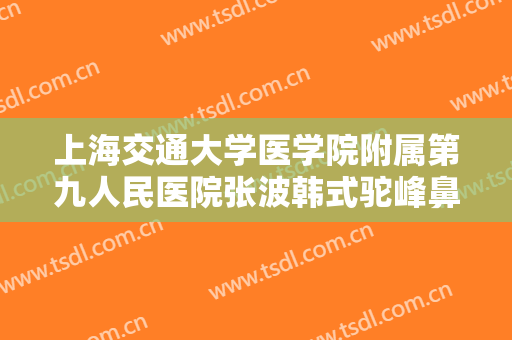 上海交通大学医学院附属第九人民医院张波韩式驼峰鼻矫正一般价位是多少费用?贵不贵?