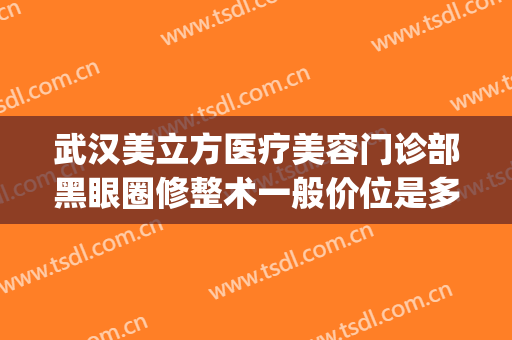 武汉美立方医疗美容门诊部黑眼圈修整术一般价位是多少?好不好?(武汉美立方美容医院怎么样)