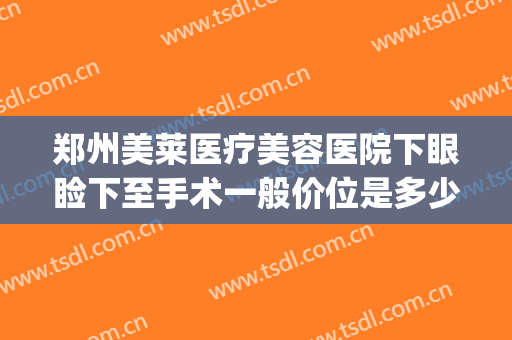 郑州美莱医疗美容医院下眼睑下至手术一般价位是多少费用?靠谱吗?(整容眼睑下至多少钱)