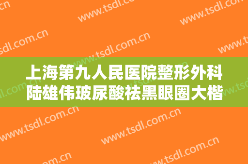 上海第九人民医院整形外科陆雄伟玻尿酸祛黑眼圈大楷需要多少费用?怎么样?