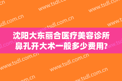 沈阳大东丽合医疗美容诊所鼻孔开大术一般多少费用?多长时间恢复?(东大整形美容医院地址)