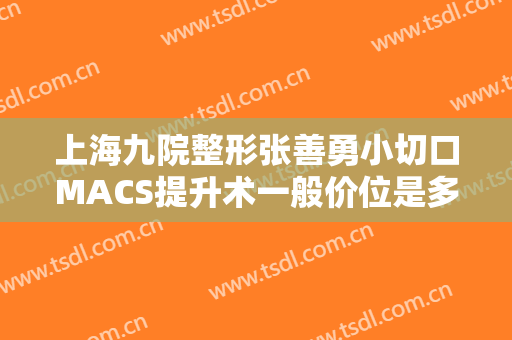 上海九院整形张善勇小切口MACS提升术一般价位是多少?好不好?