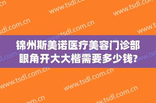 锦州斯美诺医疗美容门诊部眼角开大大楷需要多少钱?需要多久恢复?(锦州斯美诺整形)