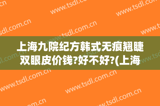 上海九院纪方韩式无痕翘睫双眼皮价钱?好不好?(上海第九整形医院双眼皮修复)