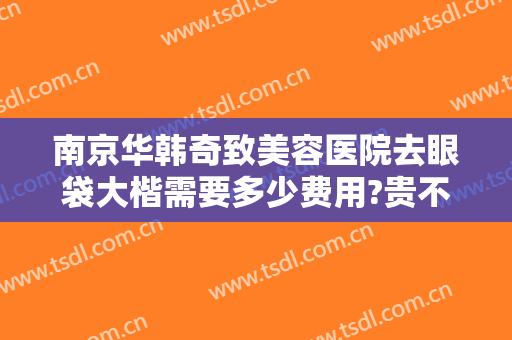 南京华韩奇致美容医院去眼袋大楷需要多少费用?贵不贵?