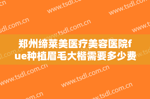 郑州缔莱美医疗美容医院fue种植眉毛大楷需要多少费用?多长时间恢复?