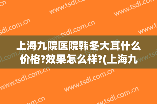 上海九院医院韩冬大耳什么价格?效果怎么样?(上海九院韩冬手术效果)