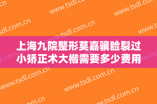 上海九院整形莫嘉骥睑裂过小矫正术大楷需要多少费用?多长时间恢复?