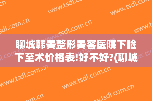 聊城韩美整形美容医院下睑下至术价格表!好不好?(聊城人民医院整形科价格表)