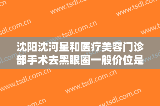 沈阳沈河星和医疗美容门诊部手术去黑眼圈一般价位是多少钱?可靠吗?