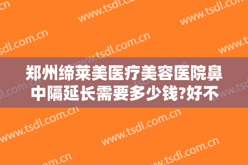 郑州缔莱美医疗美容医院鼻中隔延长需要多少钱?好不好?