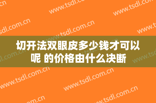 切开法双眼皮多少钱才可以呢 的价格由什么决断