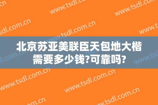 北京苏亚美联臣天包地大楷需要多少钱?可靠吗?