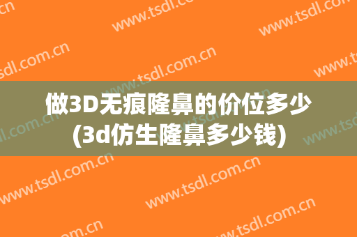 做3D无痕隆鼻的价位多少(3d仿生隆鼻多少钱)