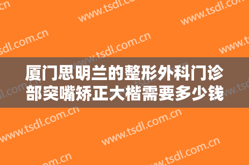 厦门思明兰的整形外科门诊部突嘴矫正大楷需要多少钱?效果怎么样?