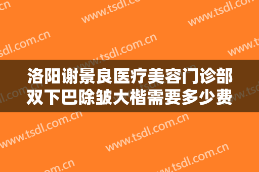 洛阳谢景良医疗美容门诊部双下巴除皱大楷需要多少费用?效果怎么样?