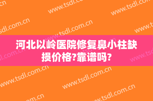河北以岭医院修复鼻小柱缺损价格?靠谱吗?