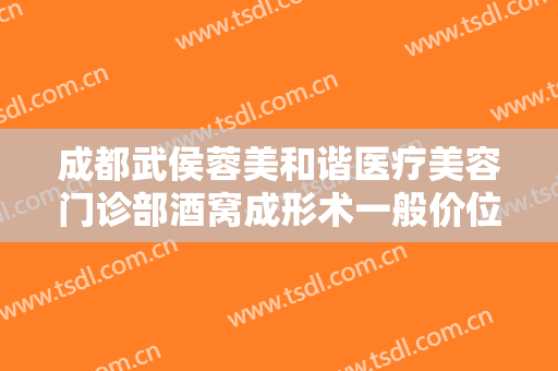 成都武侯蓉美和谐医疗美容门诊部酒窝成形术一般价位是多少费用?靠谱吗?