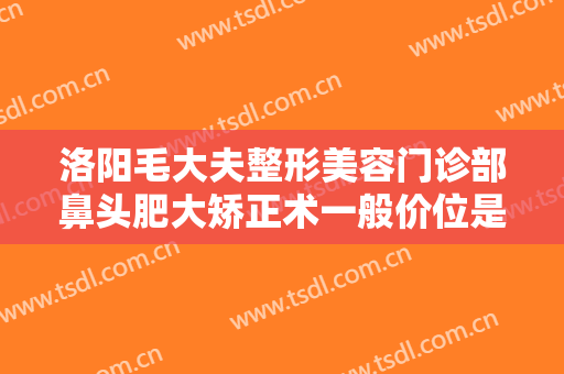 洛阳毛大夫整形美容门诊部鼻头肥大矫正术一般价位是多少钱?效果怎么样?