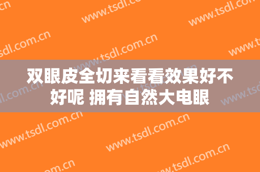 双眼皮全切来看看效果好不好呢 拥有自然大电眼