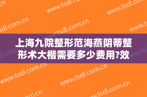 上海九院整形范海燕阴蒂整形术大楷需要多少费用?效果怎么样?