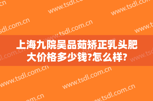 上海九院吴品茹矫正乳头肥大价格多少钱?怎么样?