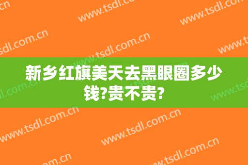 新乡红旗美天去黑眼圈多少钱?贵不贵?