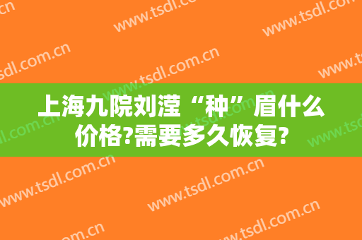 上海九院刘滢“种”眉什么价格?需要多久恢复?