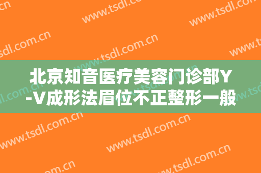 北京知音医疗美容门诊部Y-V成形法眉位不正整形一般多少费用?靠谱吗?