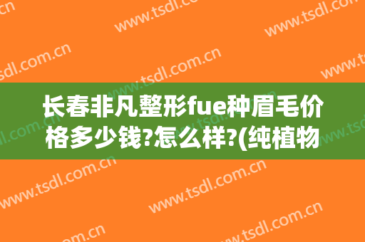 长春非凡整形fue种眉毛价格多少钱?怎么样?(纯植物眉毛一般多少钱)